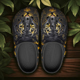 Classic Clogs Golden and Black Tiger Head