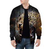 Bomber Jacket Golden Leopard Roaring