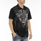 Men's Polo Shirt Snow Leopard Head