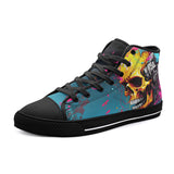 High-Top Canvas Shoes Abstract Skull in Graffiti Style