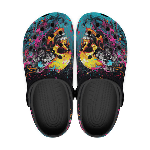 Classic Clogs Abstract Skull in Graffiti Style