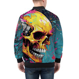 Bomber Jacket Abstract Skull in Graffiti Style