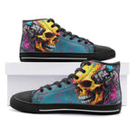 High-Top Canvas Shoes Abstract Skull in Graffiti Style