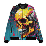 Bomber Jacket Abstract Skull in Graffiti Style