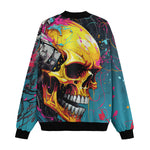 Bomber Jacket Abstract Skull in Graffiti Style