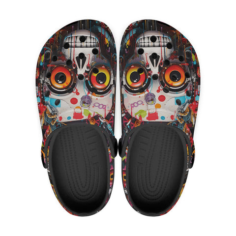 Classic Clogs Surrealistic Colorful Skull