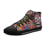 High-Top Canvas Shoes Psychedelic Bizarre Face