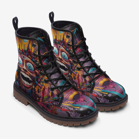 Leather Boots Psychedelic Bizarre Face