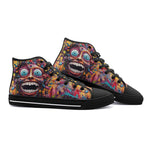 High-Top Canvas Shoes Psychedelic Bizarre Face