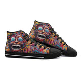 High-Top Canvas Shoes Psychedelic Bizarre Face