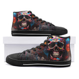 High-Top Canvas Shoes Colourful Balloons with Skull