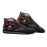 High-Top Canvas Shoes Colourful Balloons with Skull