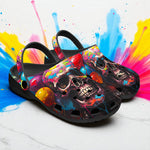 Classic Clogs Colourful Balloons with Skull
