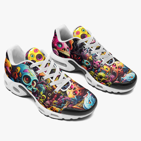 Air Cushion Sneakers Psychedelic Weird Skulls and Monsters