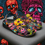 Classic Clogs Psychedelic Weird Skulls and Monsters