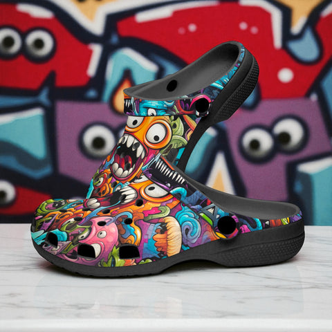 Classic Clogs Colorful Monsters Graffiti Art