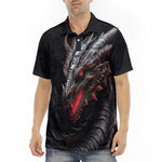 Men's Polo Shirt Dragon Head with Fire