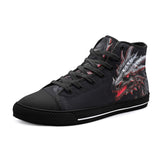 High-Top Canvas Shoes Dragon Head with Fire