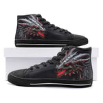 High-Top Canvas Shoes Dragon Head with Fire