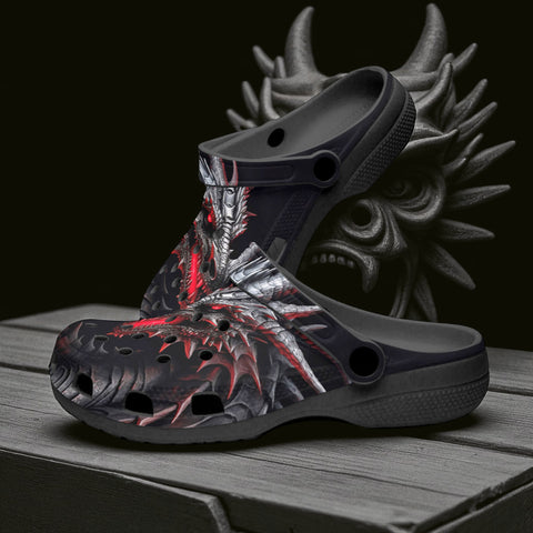 Classic Clogs Dragon Head with Fire