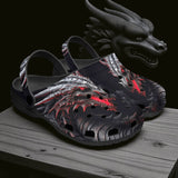 Classic Clogs Dragon Head with Fire