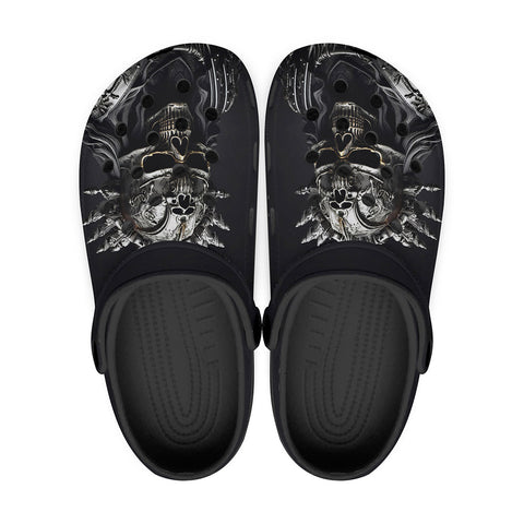 Classic Clogs Fantasy Samurai Silver Skull