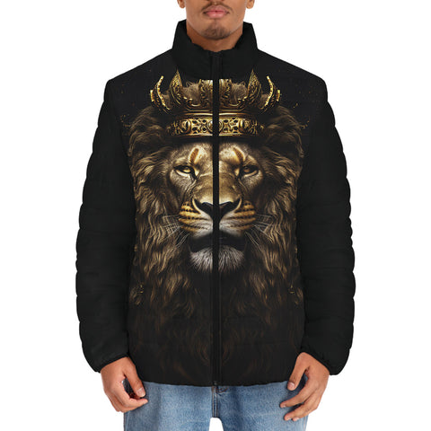 Down-Padded Puffer Jacket Golden Lion with Crown