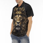 Men's Polo Shirt Golden Lion with Crown