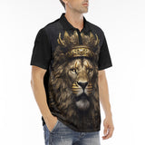 Men's Polo Shirt Golden Lion with Crown