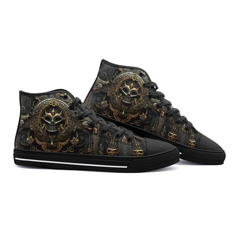 High-Top Canvas Shoes Mayan Art Collage