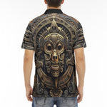 Men's Polo Shirt Metal Aztec Ancient Artifact