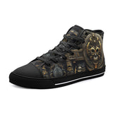 High-Top Canvas Shoes Gold and Brass Aztecs Symbolism