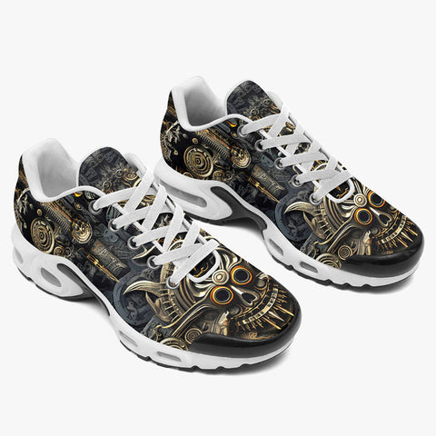 Air Cushion Sneakers Golden Mayan Skull Ornament