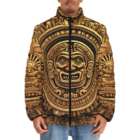 Down-Padded Puffer Jacket Golden Aztec Carving