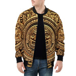 Bomber Jacket Golden Aztec Carving