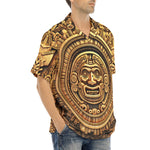 Hawaiian Shirt Golden Aztec Carving