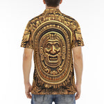 Men's Polo Shirt Golden Aztec Carving