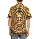 Hawaiian Shirt Golden Aztec Carving