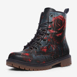 Leather Boots Gothic Bloody Rose