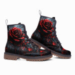 Leather Boots Gothic Bloody Rose