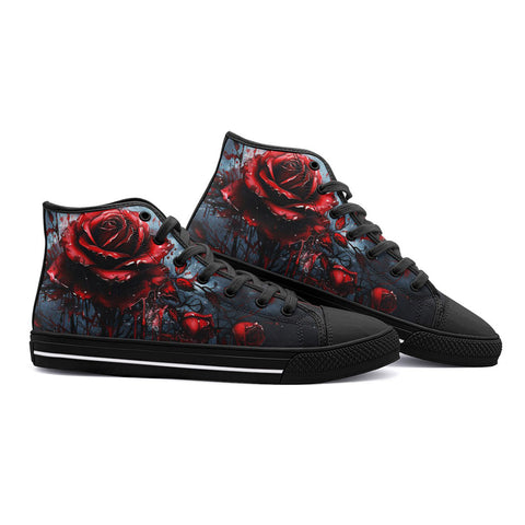 High-Top Canvas Shoes Gothic Bloody Rose