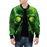 Bomber Jacket Green Skull with Gas Mask