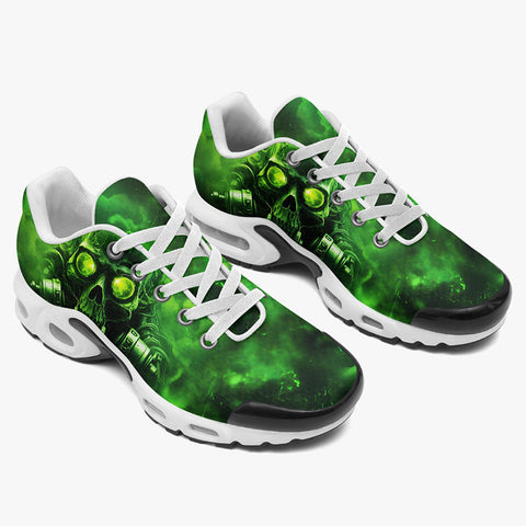 Air Cushion Sneakers Green Skull with Gas Mask