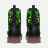 Leather Boots Green Skull with Gas Mask