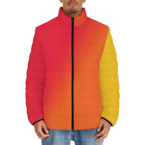 Down-Padded Puffer Jacket Trendy Colorful Art