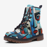 Leather Boots Abstract Painting Cubism Colorful Face