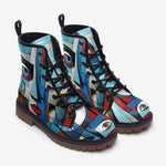 Leather Boots Abstract Painting Cubism Colorful Face