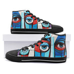 High-Top Canvas Shoes Abstract Painting Cubism Colorful Face