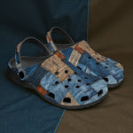 Classic Clogs Blue and Brown Denim Patchwork