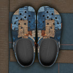 Classic Clogs Blue and Brown Denim Patchwork